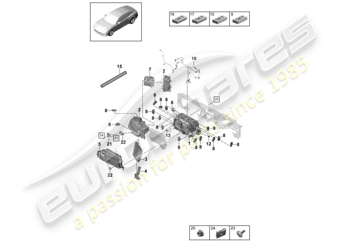 porsche 2021 (panamera 971-1) air conditioning part diagram