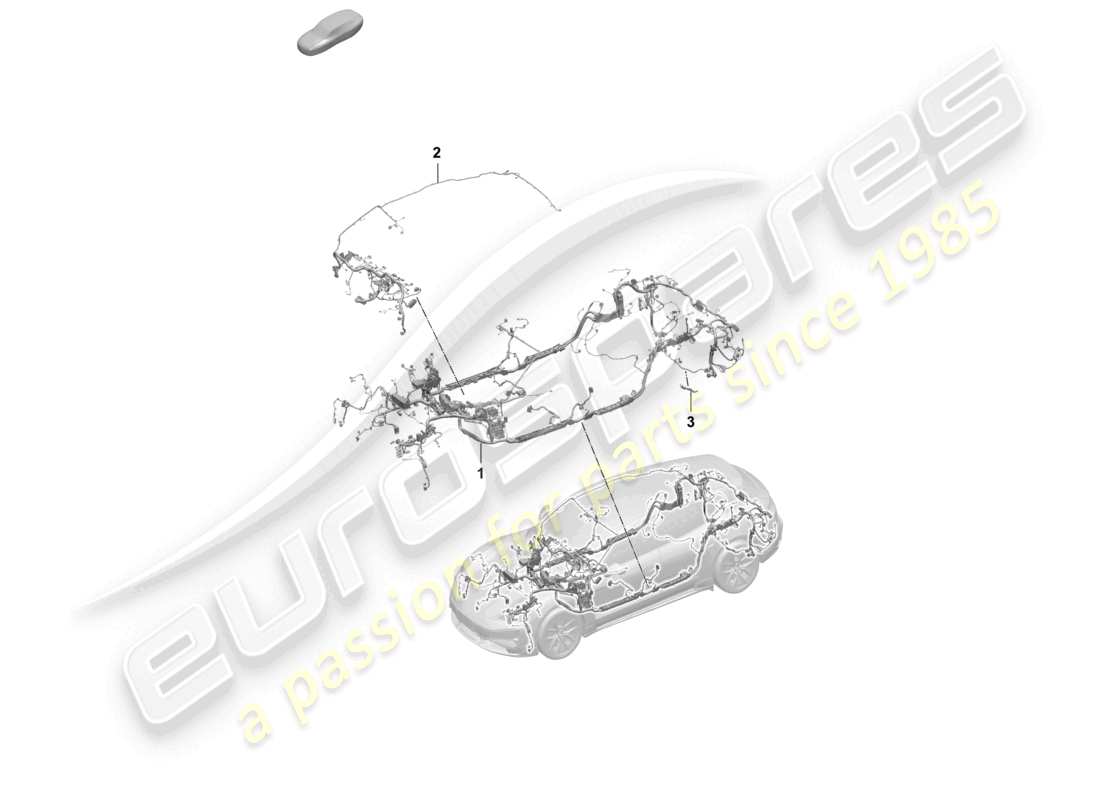 porsche 2025 (taycan 9j1-2) wire set passenger compartment dashboard part diagram