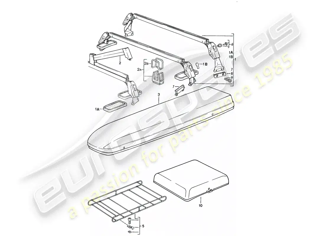 porsche 1983 (928) roof transport system parts diagram