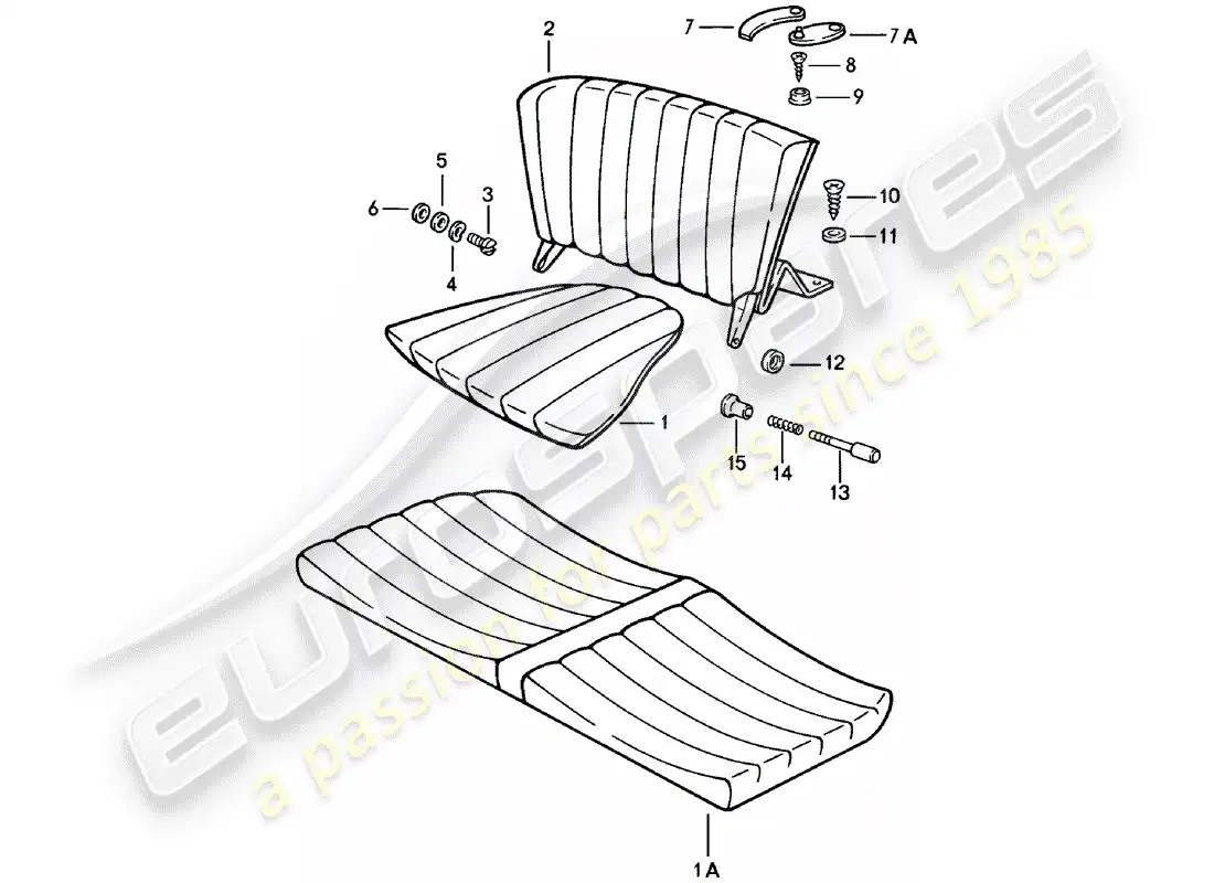 porsche 1980 (911) back seat cushion - emergency seat backrest - emergency seat backrest - see group - 8/07/07 parts diagram