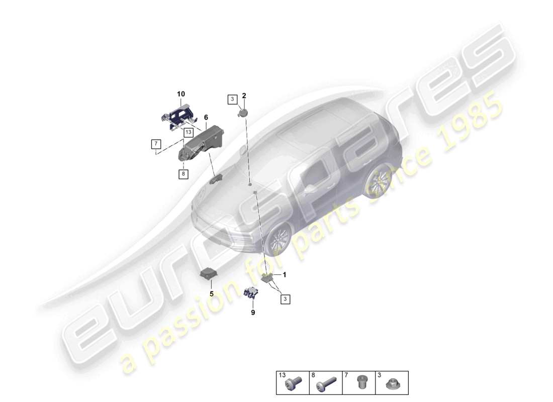 porsche 2021 (cayenne e3 9ya/9yb) control unit noise generator engine sound system part diagram