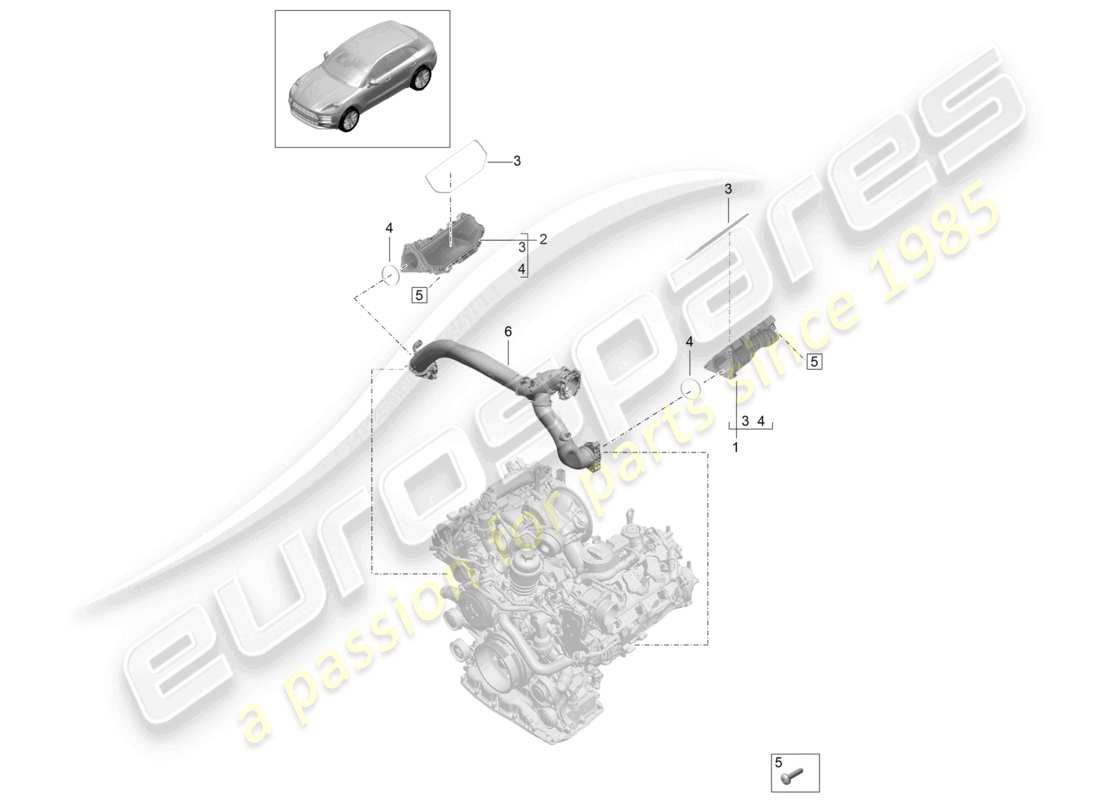 porsche 2021 (macan) intake air distributor parts diagram