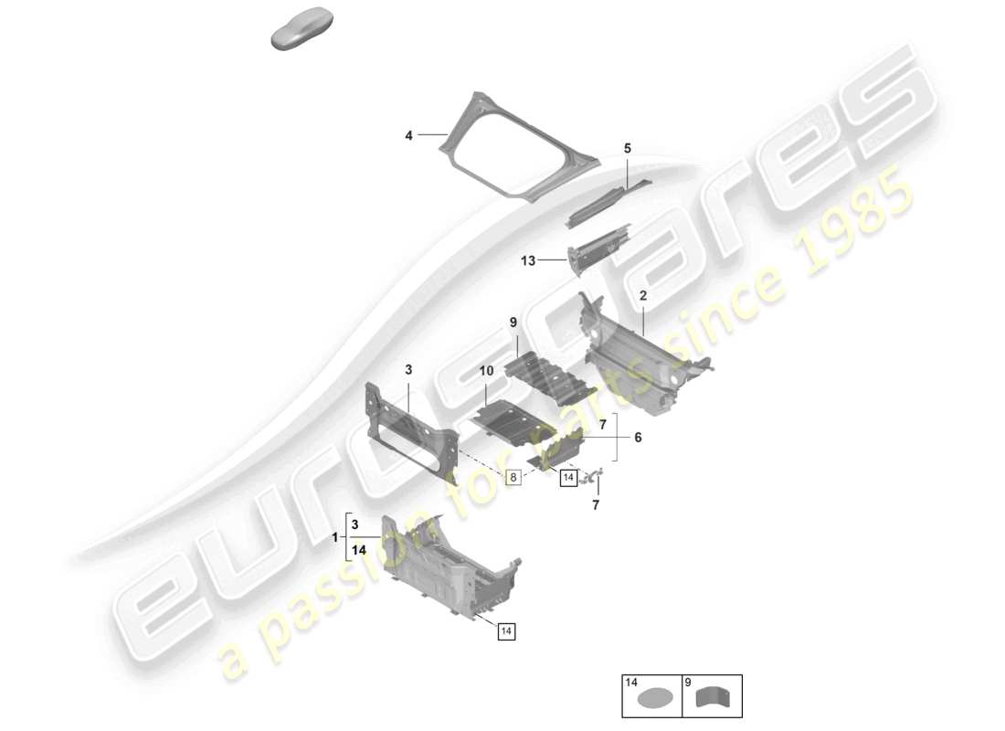 porsche 2024 (992-2 gt3/rs/st) front end boot floor plate individual parts gt3rs part diagram