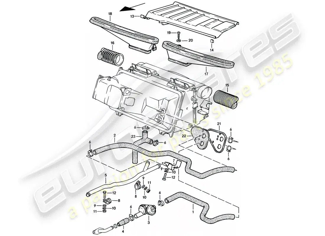 porsche 1981 (928) heater hose - jet parts diagram