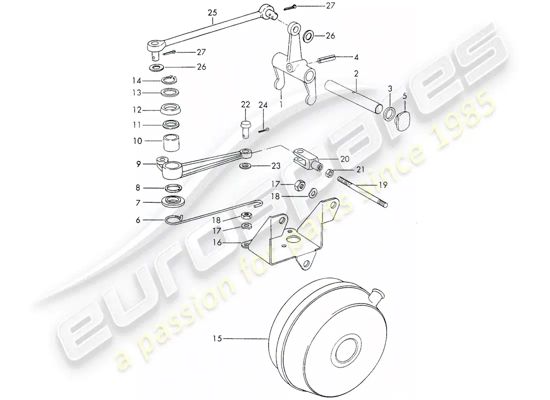 porsche 1973 (911) clutch release - sportomatic parts diagram
