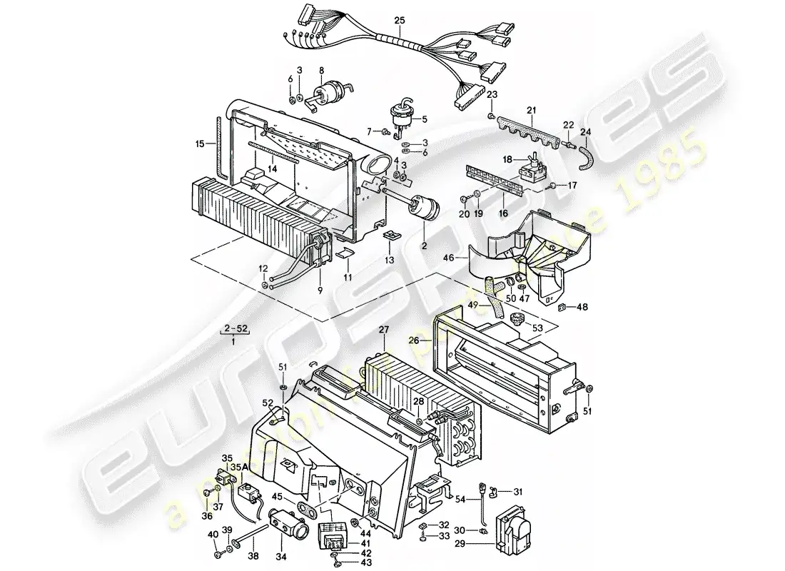 porsche 1986 (928) air conditioner parts diagram