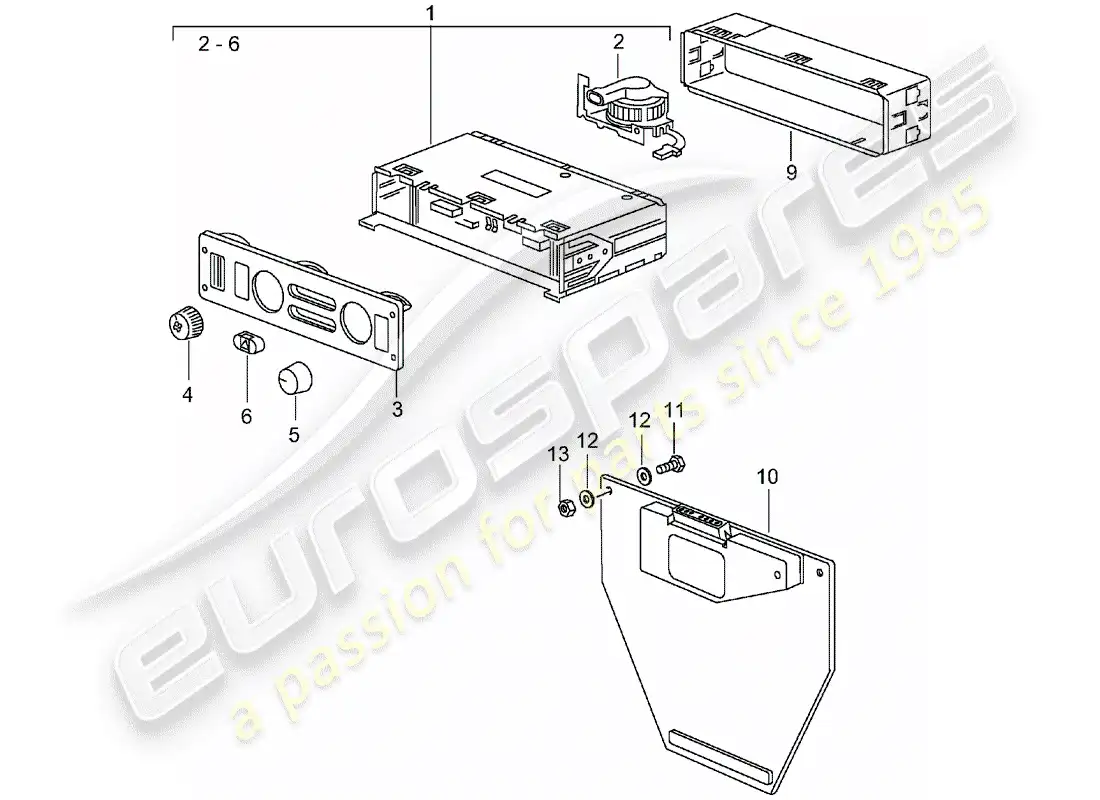 porsche 1997 (993) control switch - driver parts diagram