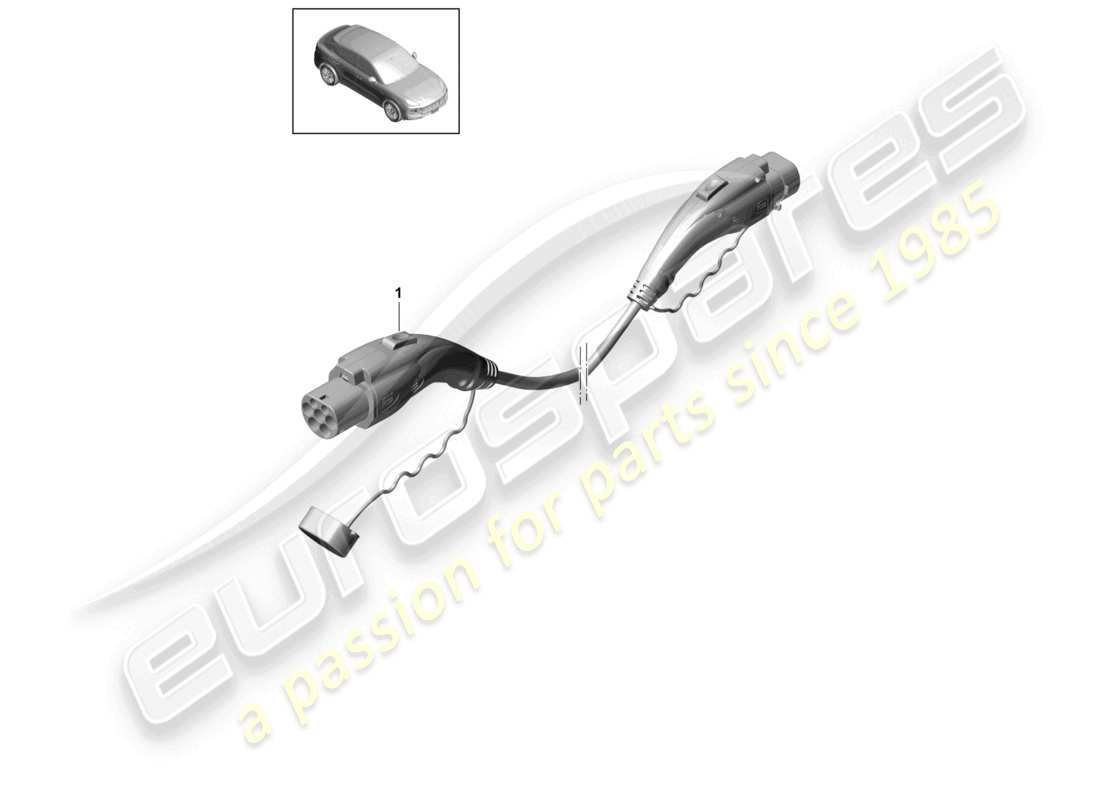 porsche 2023 (cayenne e3 9ya/9yb) charge cable for public charging station part diagram