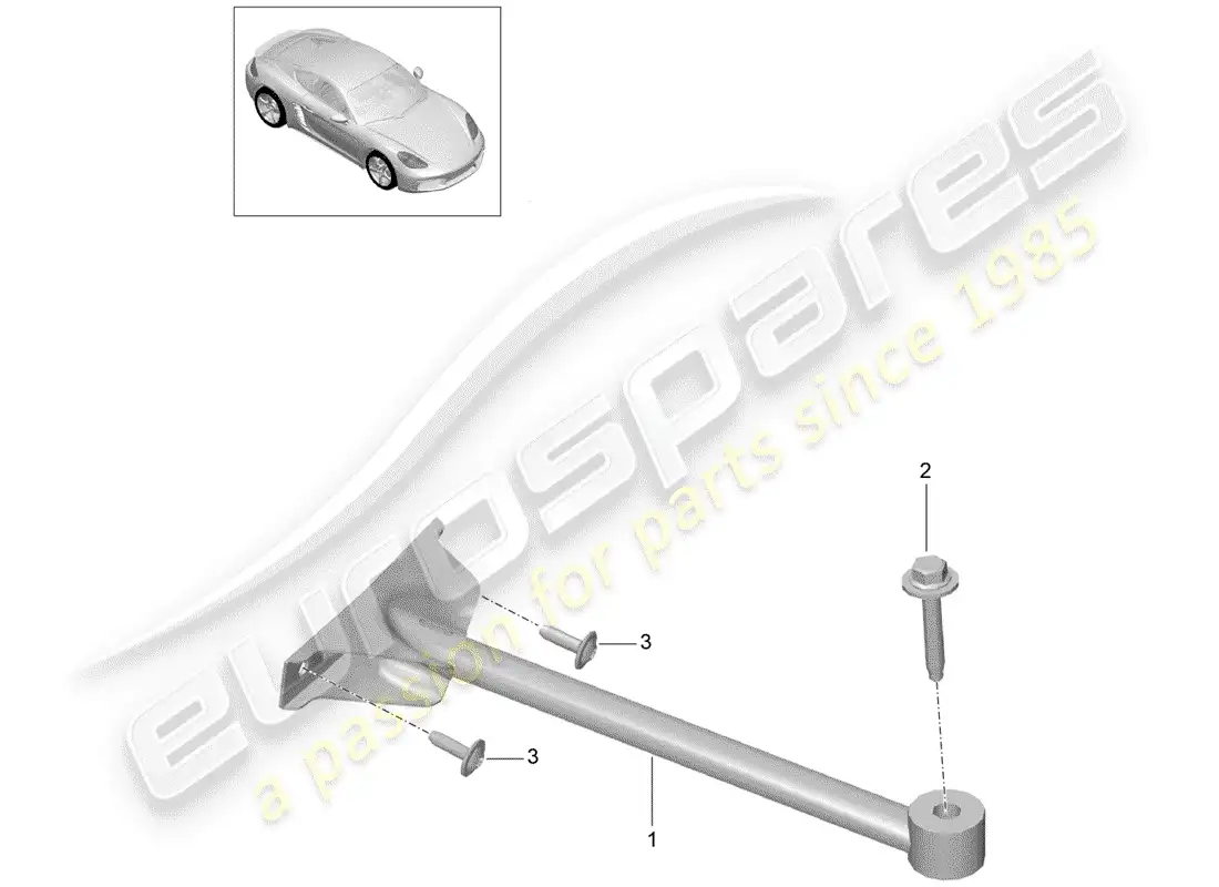porsche 2019 (718 cayman) dome strut parts diagram