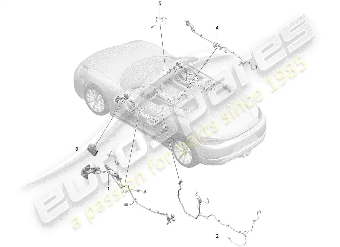 porsche 2017 (718 boxster) wiring harnesses parts diagram