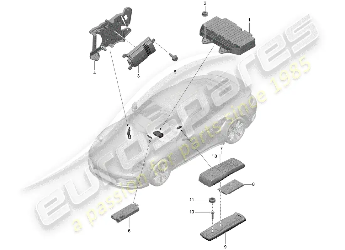 porsche 2016 (991-1 turbo) amplifier parts diagram