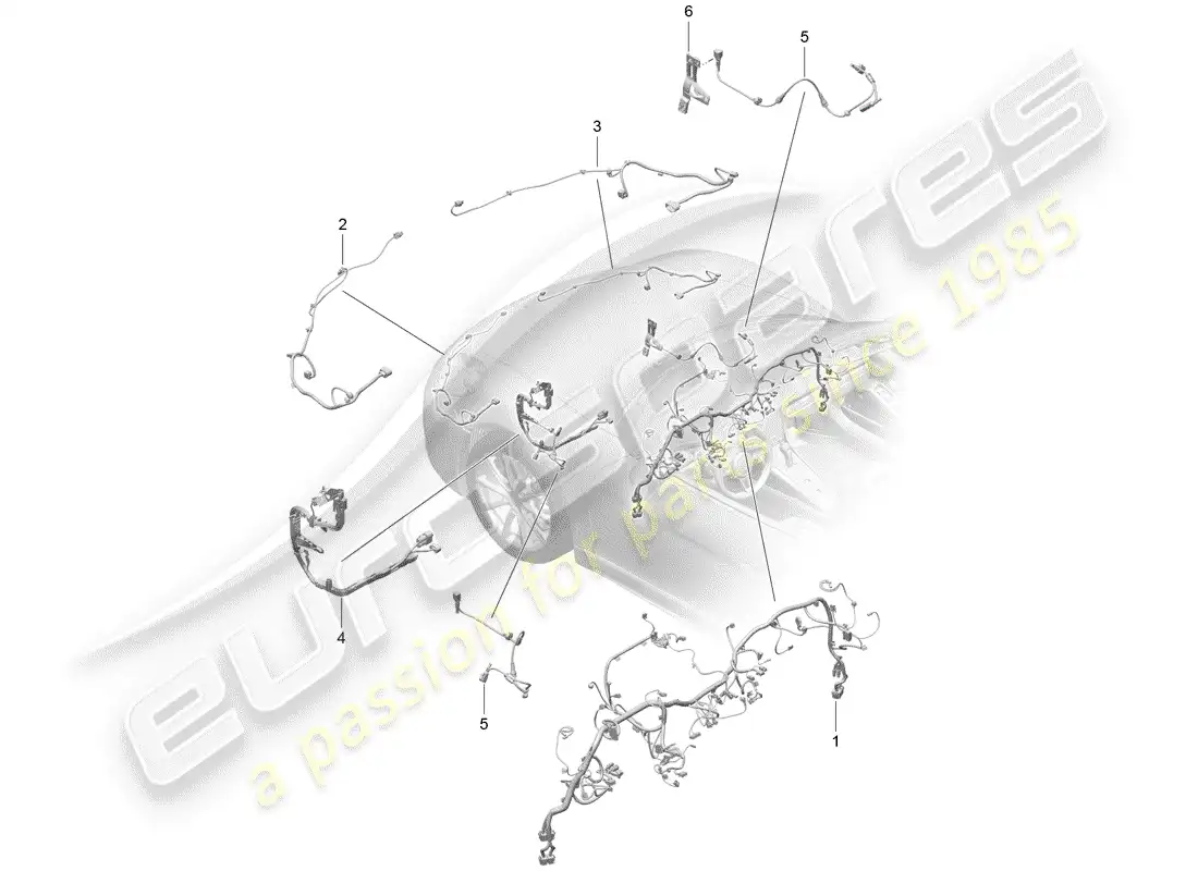 porsche 2017 (718 boxster) wiring harnesses parts diagram