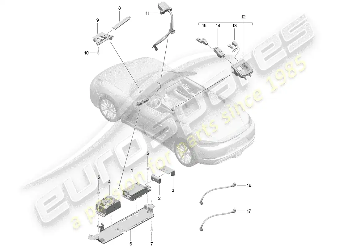porsche 2019 (718 boxster) for vehicles with telephone parts diagram