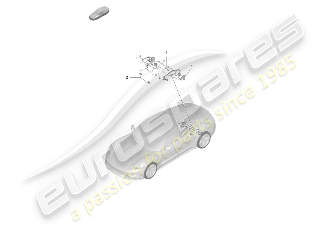porsche 2022 (taycan 9j1-1) wire set rear axle differential part diagram
