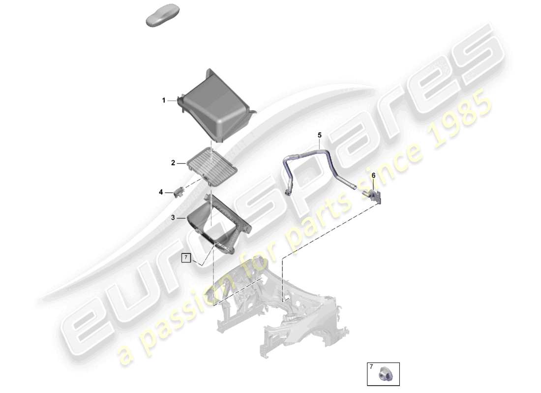 porsche 2024 (cayenne e3 pa) air conditioning lhd cold-air intake coupling box cooling part diagram
