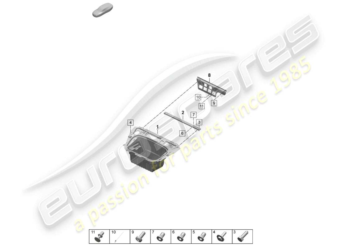 porsche 2025 (taycan 9j1-2) front end luggage compartment liner accessories part diagram