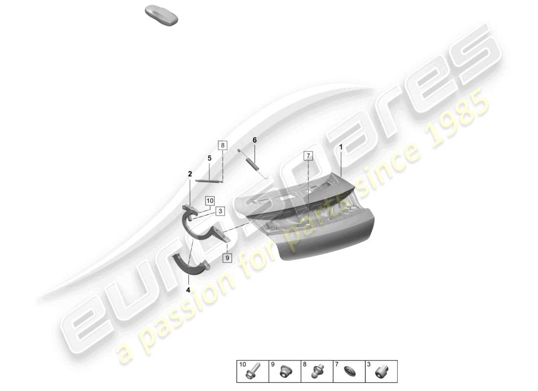 porsche 2025 (taycan 9j1-2) rear lid part diagram