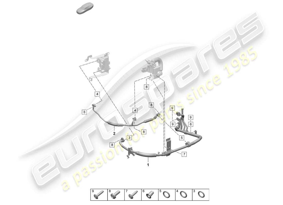 porsche 2025 (taycan 9j1-2) air conditioning heat exchanger part diagram