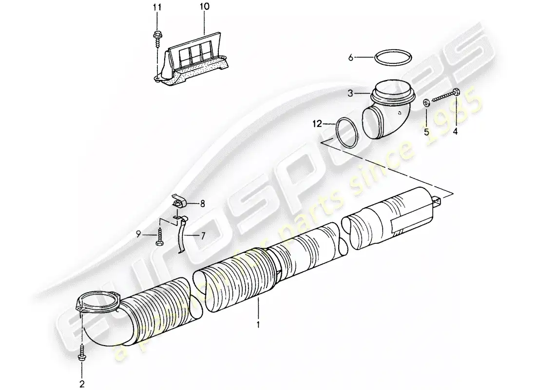 porsche 1998 (993) ventilation - heating system 2 parts diagram
