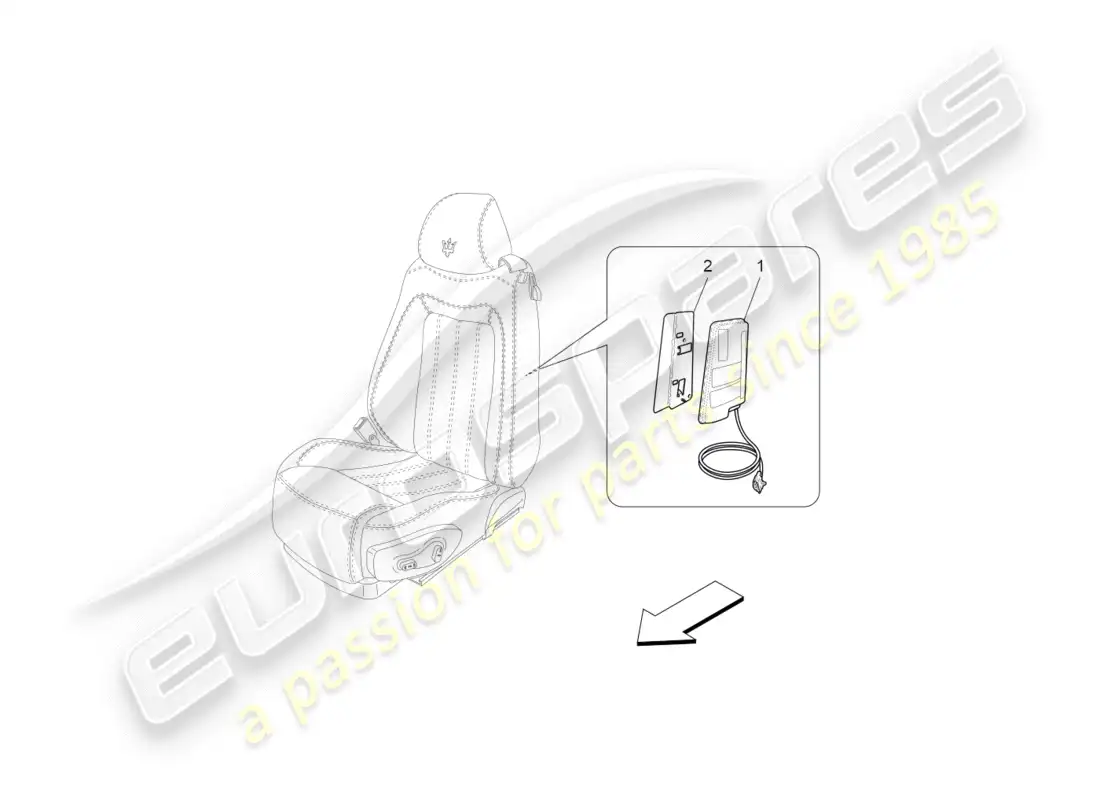 maserati granturismo (2016) front side bag system parts diagram