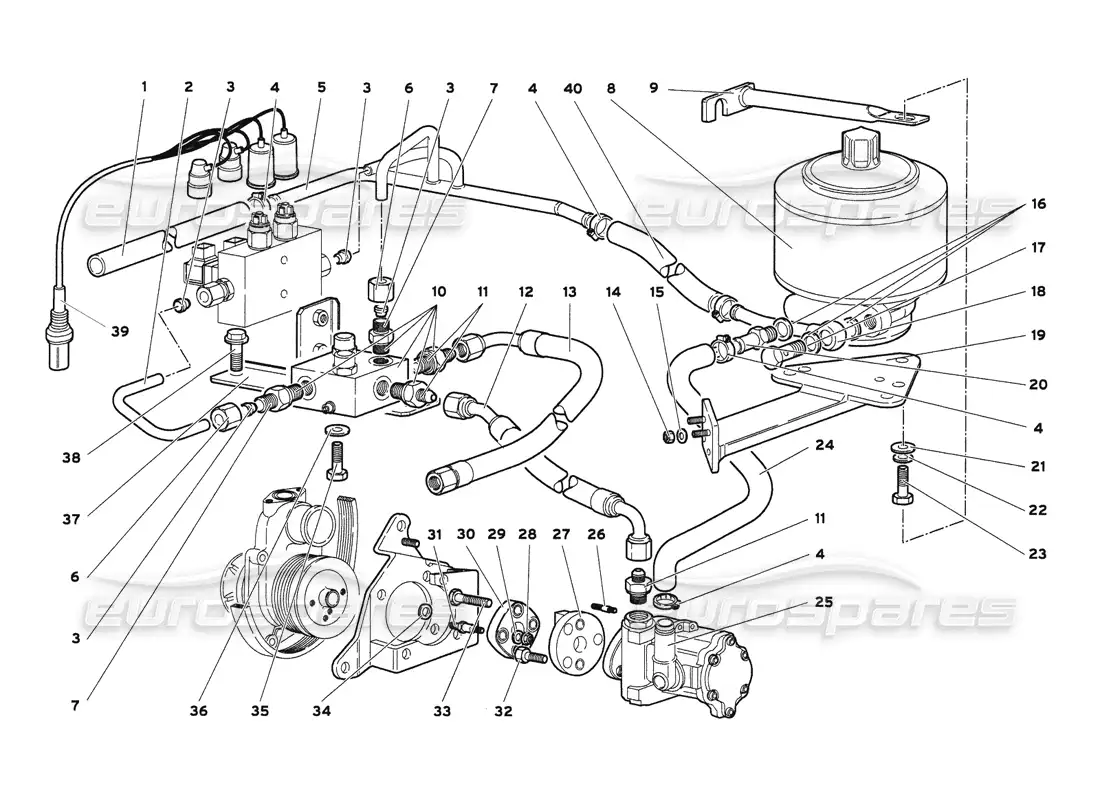 lamborghini diablo 6.0 (2001) steering parts diagram