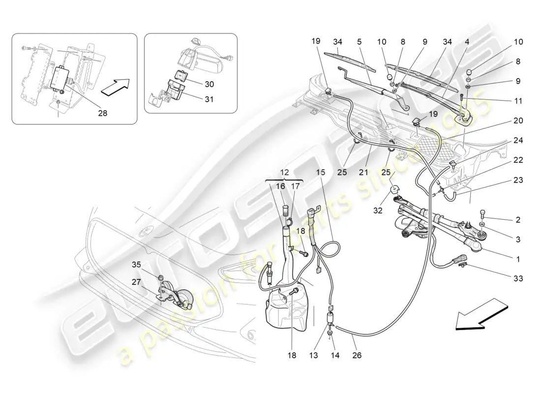 maserati granturismo s (2019) external vehicle devices parts diagram