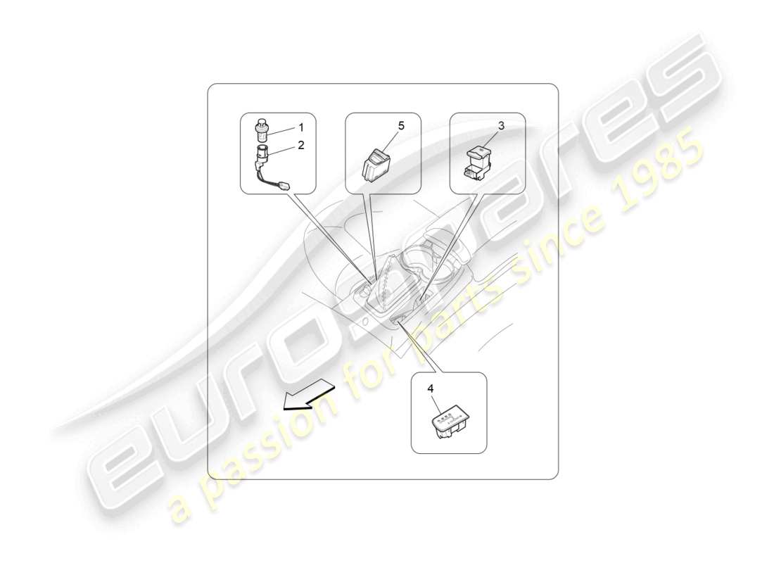 maserati grancabrio mc (2013) centre console devices part diagram