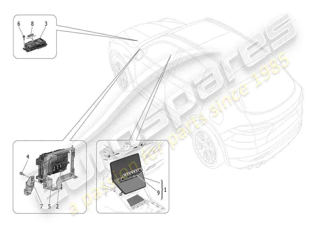 maserati grecale modena (2023) it system parts diagram