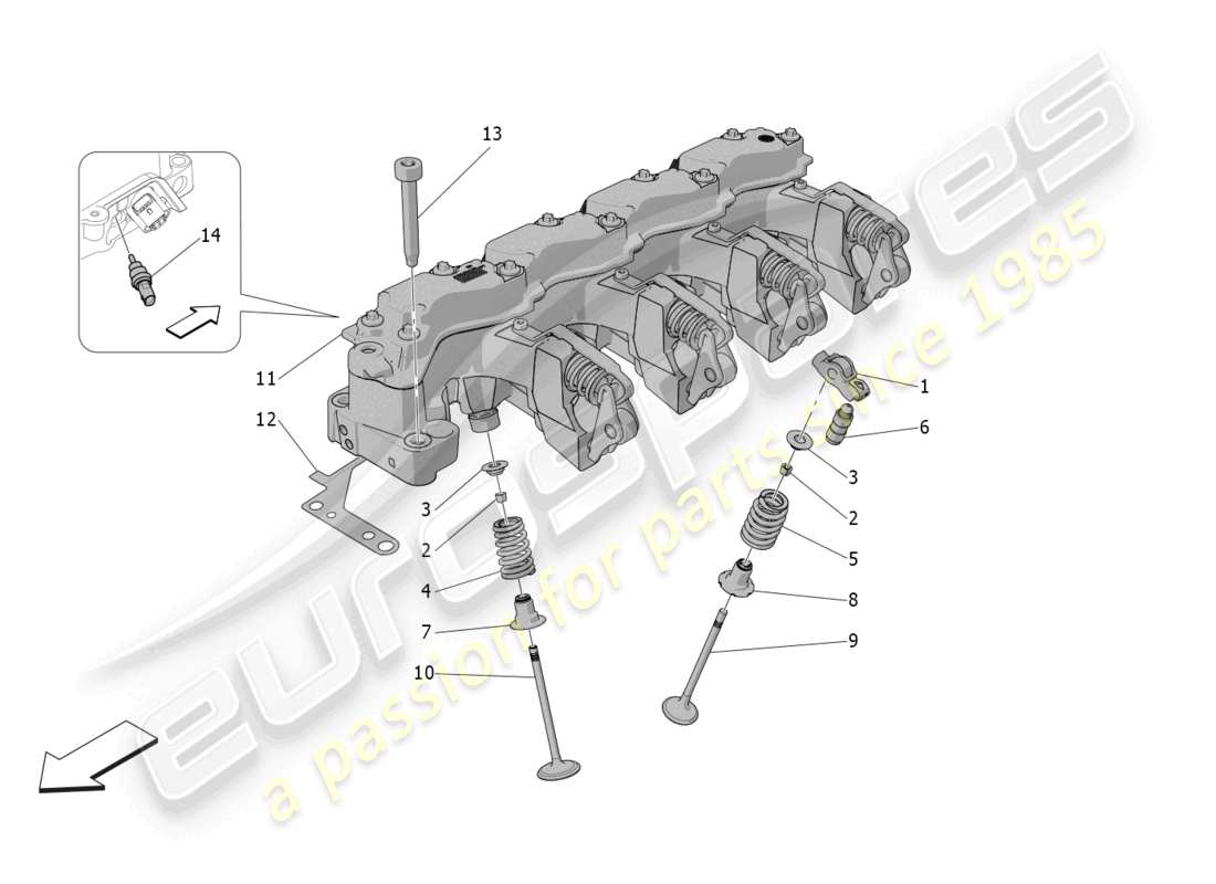 maserati grecale gt (2023) multiair valves and systems part diagram