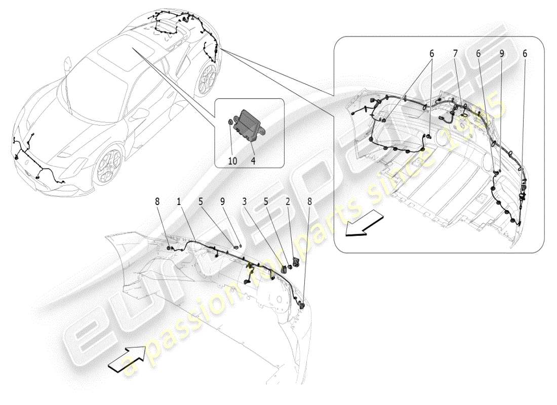 maserati mc20 (2024) parking sensors parts diagram