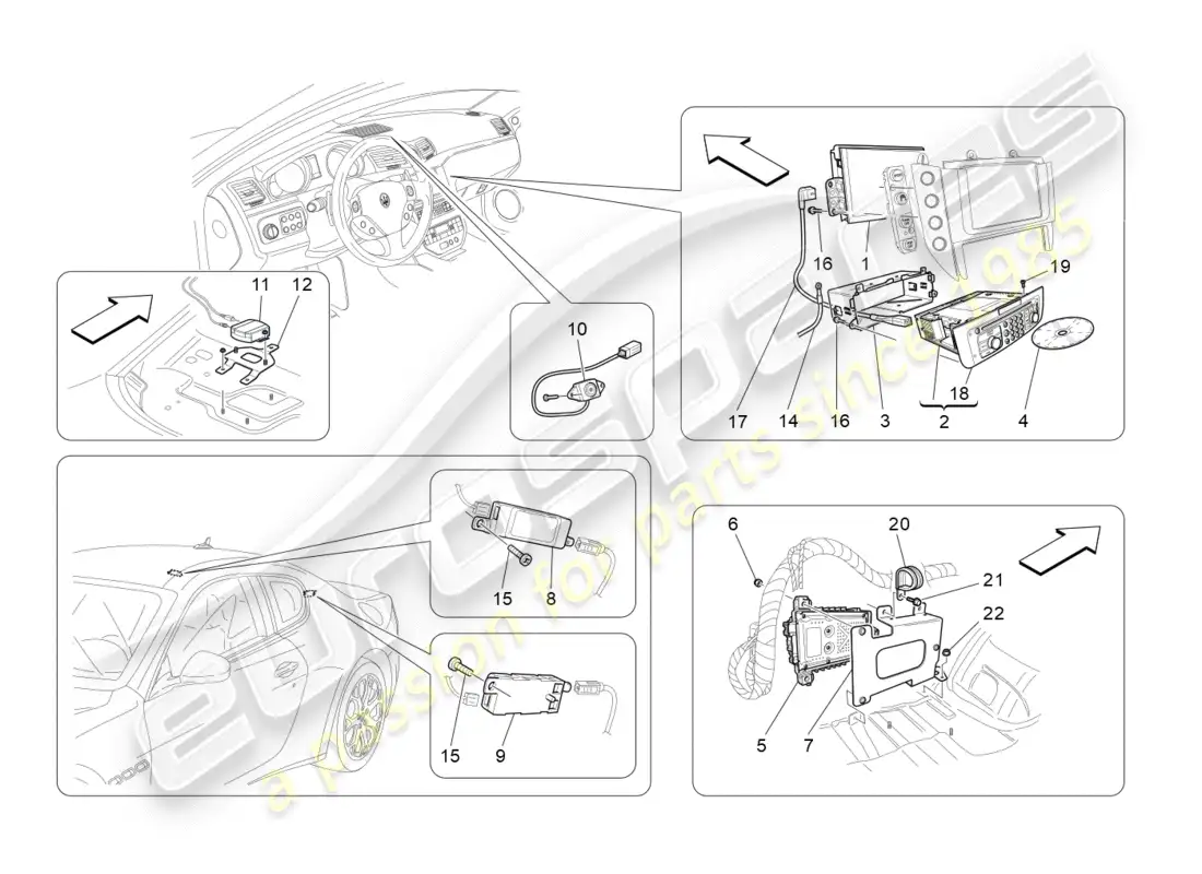 maserati granturismo (2013) it system parts diagram