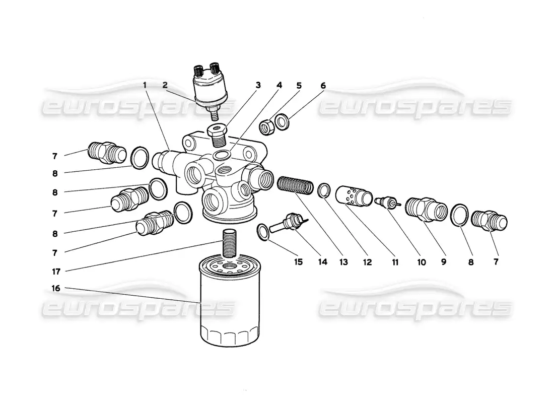lamborghini diablo 6.0 (2001) engine oil filter parts diagram