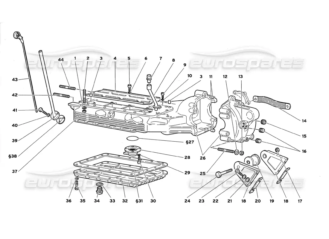 lamborghini diablo gt (1999) oil sump parts diagram