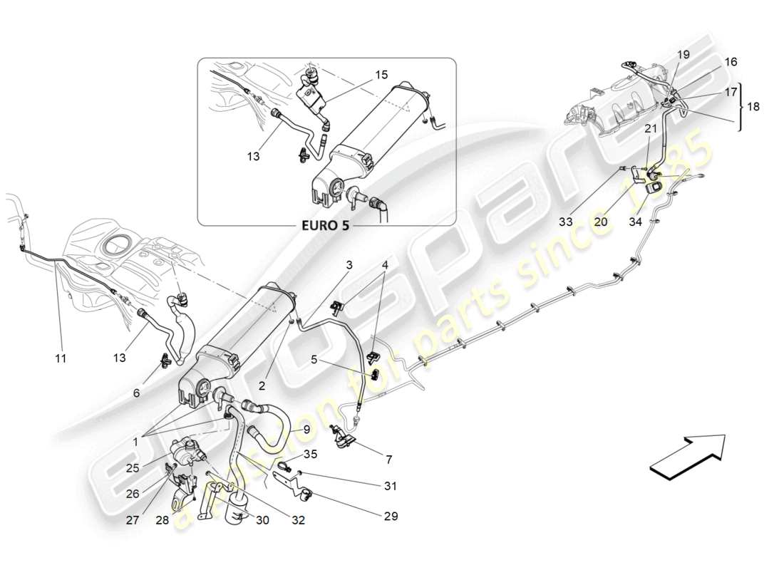 maserati ghibli (2015) fuel vapour recirculation system parts diagram