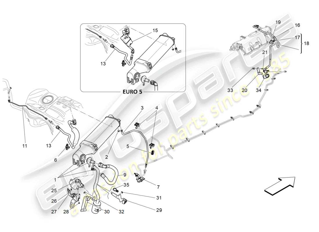 maserati ghibli (2015) fuel vapour recirculation system part diagram