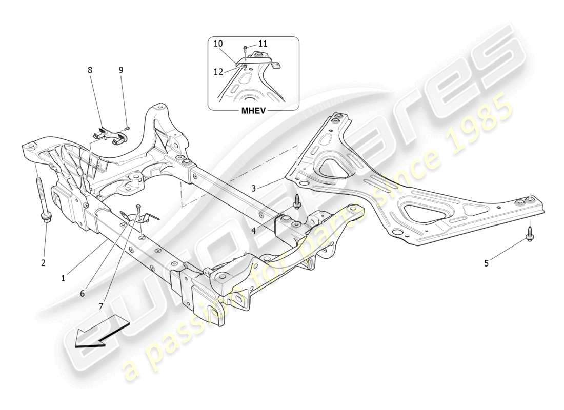 maserati ghibli (2015) front underchassis parts diagram