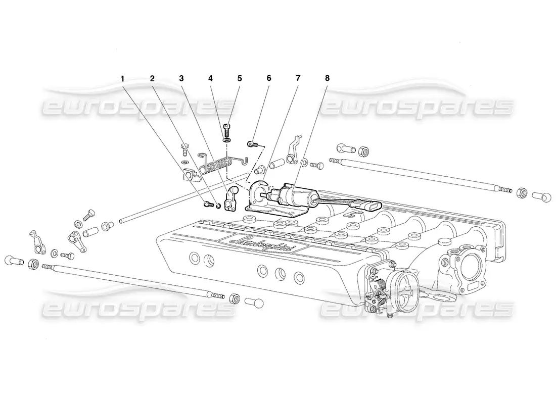 lamborghini diablo sv (1997) accelerator cables parts diagram