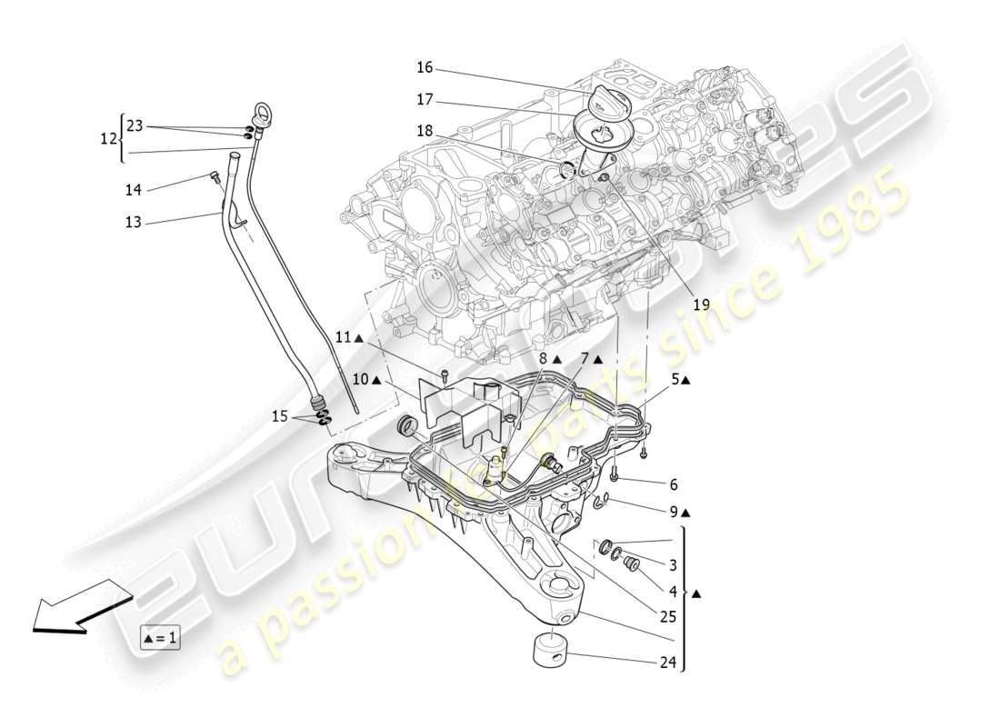 maserati levante trofeo (2020) lubrication system: circuit and collection parts diagram