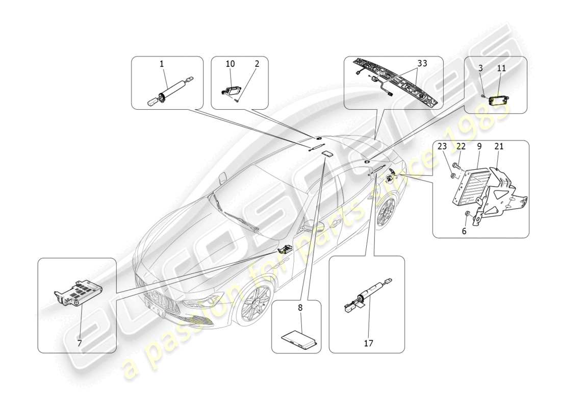 maserati ghibli (2015) it system parts diagram