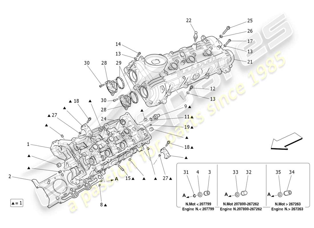 maserati ghibli (2015) lh cylinder head part diagram