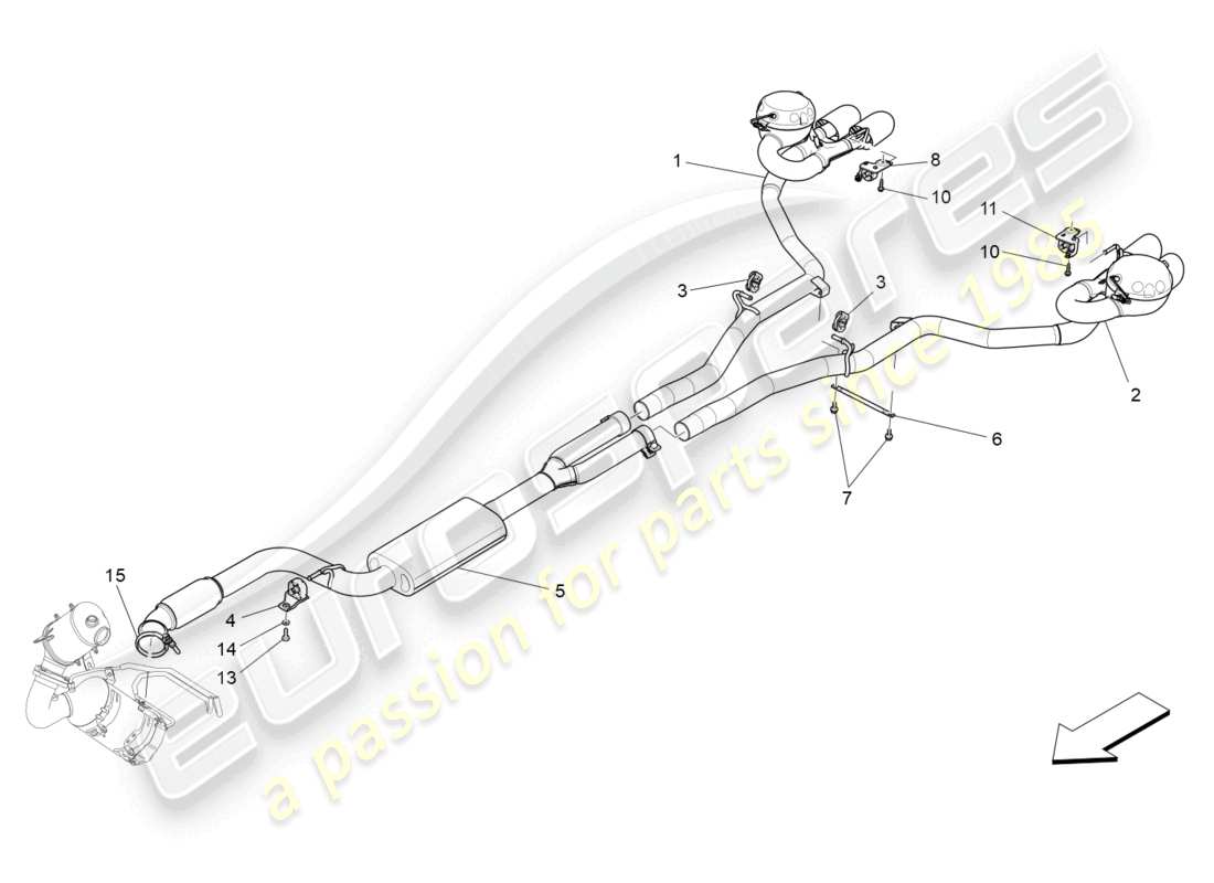 maserati ghibli (2015) silencers part diagram