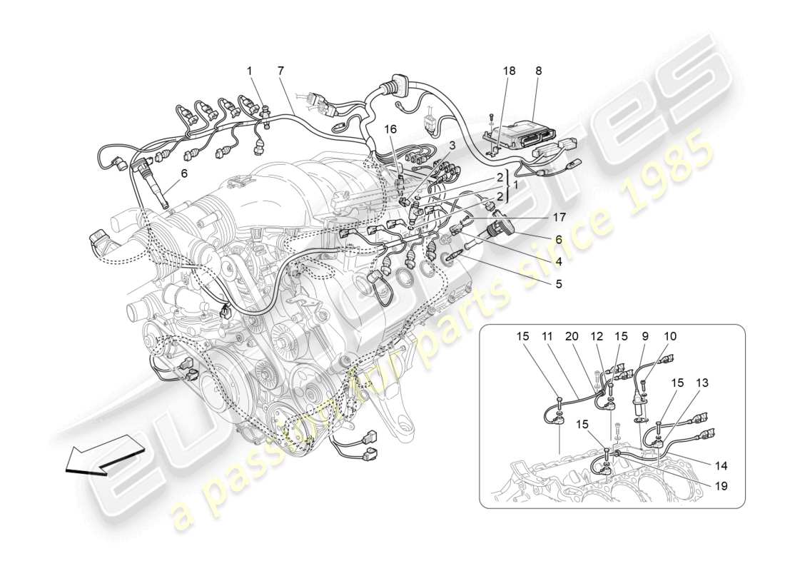 maserati granturismo mc stradale (2011) electronic control: injection and engine timing control part diagram