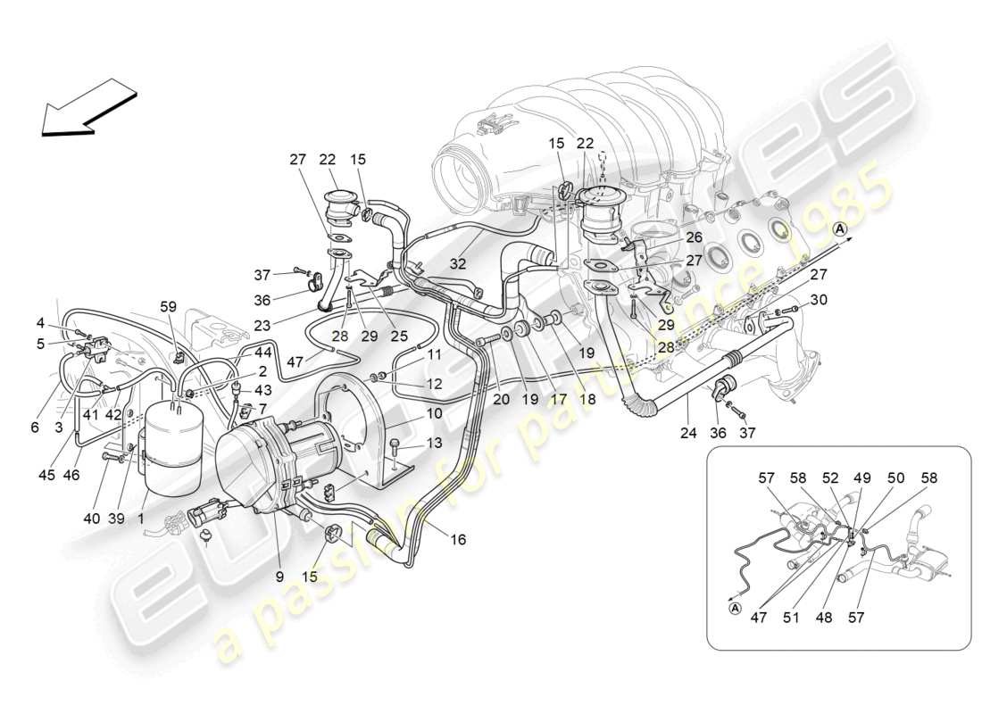 maserati grancabrio mc (2013) additional air system parts diagram