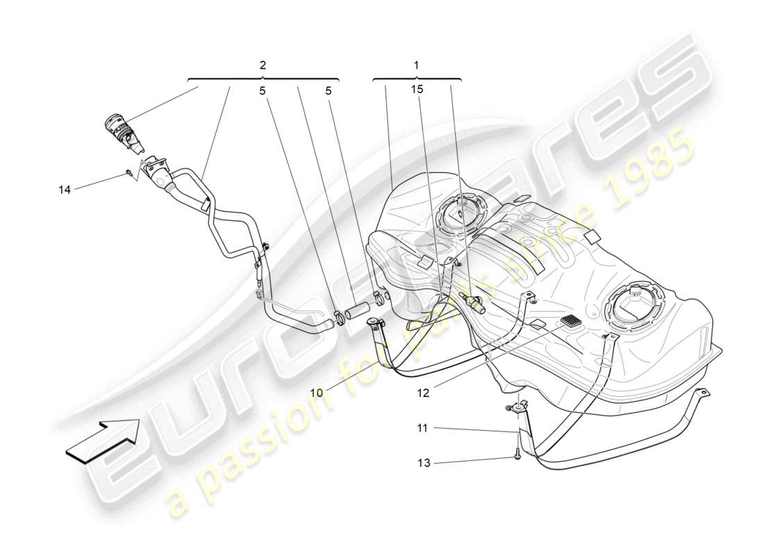 maserati ghibli (2015) fuel tank part diagram