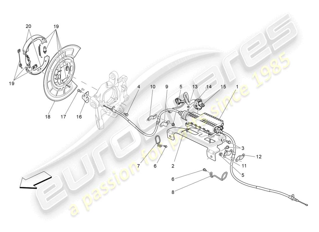 maserati ghibli (2015) parking brake parts diagram