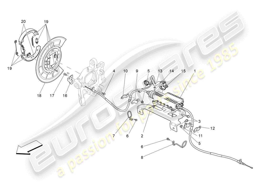 maserati ghibli (2015) parking brake part diagram