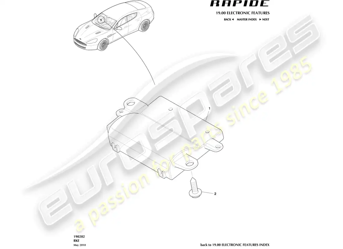 aston martin rapide (2019) rke parts diagram