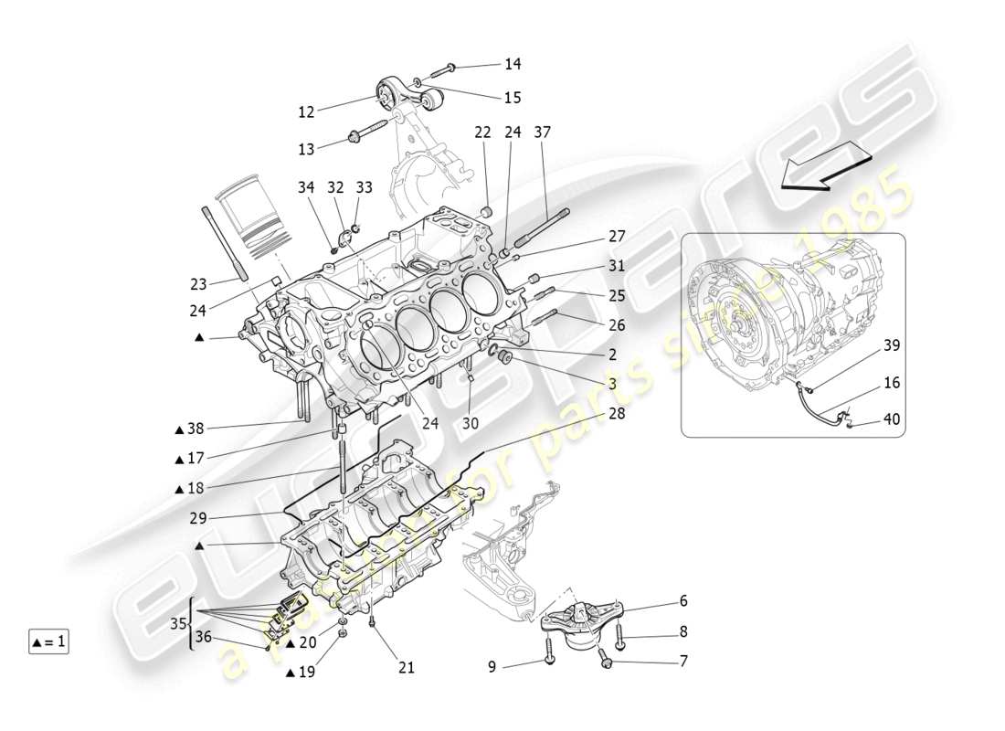 maserati levante trofeo (2020) crankcase parts diagram
