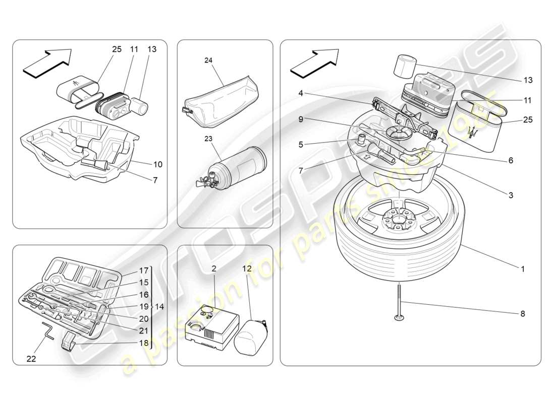 maserati ghibli (2015) standard provided part diagram