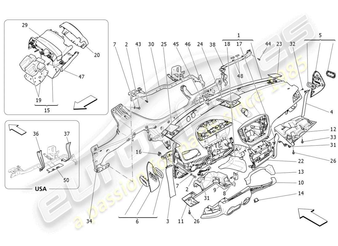 maserati ghibli (2015) dashboard unit part diagram